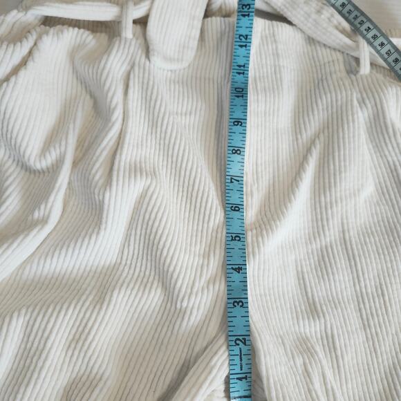 J.O.A. Just One Answer Women's Corduroy Front Tie Pants Off White Medium Wide - Picture 12 of 15